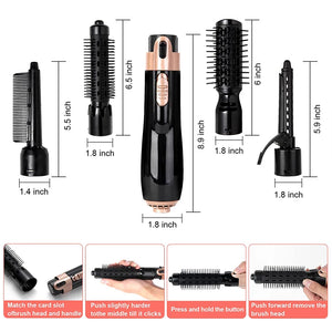 4 In 1 Electric Hair Dryer  Hot Air Comb Dryer Curling Iron Multifunctional Hot Air Comb Hair Straightener Brush Styler Hair