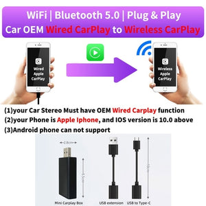 Wired to Wireless CarPlay Adapter for OEM - Stereotech