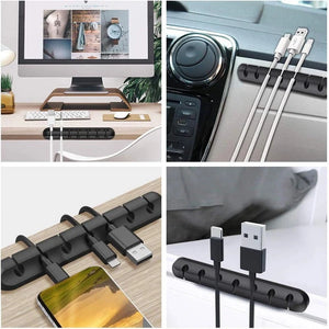 Cable Organizer Silicone USB Cable Winder Desktop Tidy Management Clips Cable Holder for Mouse Keyboard Headphone Wire Organizer