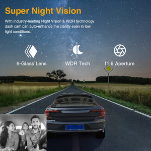 1080P Dual Camera Dash Cam For Cars With IR Night Vision, Loop Recording, And Wide Angle Lens - 3.16 Inch IPS Screen