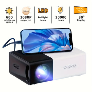 Home Theater Portable Mini Projector, Supporting Smartphone Wired Screen Sharing, Allowing You To Enjoy Cinema At Home