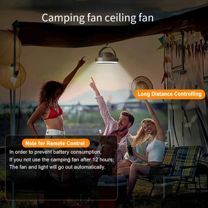 10400mAh Portable Rechargeable Fan: Remote Desk Camping 8-Inch Fan with LED Lantern, 3 Speeds, 3 Lighting Modes, Suitable for Bedroom, Office, Outdoor, and Tent Use