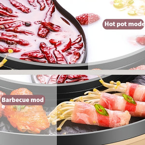 Electric BBQ Grill and Hot Pot - Smokeless, Separable, and Perfect for Home Cooking