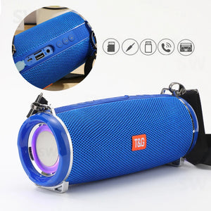 Portable Bluetooth Speaker Outdoor Radio Audio Amplifier Waterproof Soundbar Column U Disk Wireless Subwoofer LED Light Soundbox