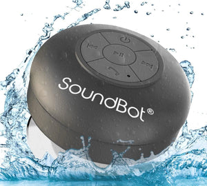 SB510 HD Water Resistant Bluetooth Shower Speaker, Handsfree Portable Speakerphone with Built-In Mic, 6Hrs of Playtime, Control Buttons and Dedicated Suction Cup for Showers (Black)