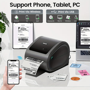 Itari Shipping Label Printer - Wireless Thermal Label Printer For Shipping Packages & Small Business - 4X6 Thermal Shipping Label Printer Compatible With IPad IPhone And Android