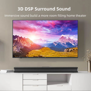 Sound Bars for TV, 30" Soundbar with Subwoofer, Wireless Bluetooth 5.0 Sound Bar, 3D Surround Sound Wall Mountable TV Speakers for Home Theater, Remote Control, Black