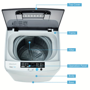 Full-Automatic Washing Machine Portable Compact Laundry Washer Spin 8.8 Lbs