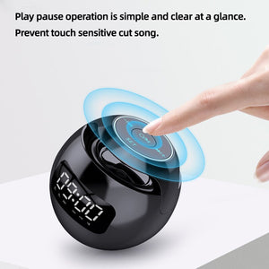 G90 Bluetooth-Compatible Speaker Portable Wireless Speaker LED Display Alarm Clock Mini Bass Sound Box HIFI Tfcard Music Player