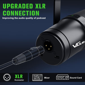 Vocal Dynamic Microphone For Podcasting, Gaming, Recording & Live Streaming, All Metal USB/XLR Cardioid Mic With Tap-to-Mute Button, Built-in Headphone Output, Voice-Isolating Technology Black Eid Al-Adha Mubarak