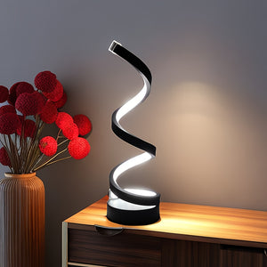 1pc Spiral Table Lamp, For Bedroom Office Nightstand Bookshelf Living Room Home Decor - Stereotech