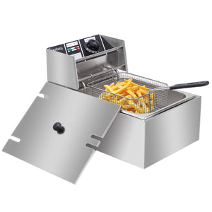 6L Stainless Steel Single Cylinder Electric Fryer - Stereotech