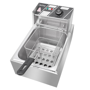 6L Stainless Steel Single Cylinder Electric Fryer - Stereotech