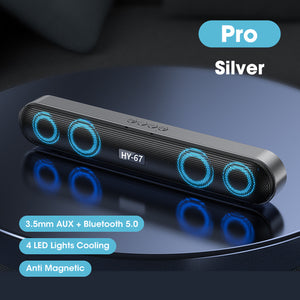 Computer Soundbar Desktop Bluetooth Speakers Rechargeable 6D Deep Bass Stereo Subwoofer AUX Wired for Laptop PC TV Loudspeaker