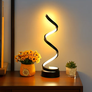 1pc Spiral Table Lamp, For Bedroom Office Nightstand Bookshelf Living Room Home Decor - Stereotech