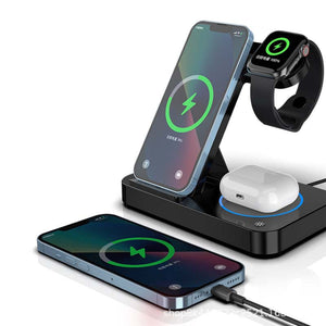 Folding Three-In-One Wireless Charging Stand