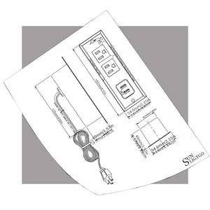 Power Strip With USB, Conference Recessed Power Strip Socket, Power Grommet Power Strip With 2-Outlet & 2 USB Ports