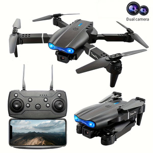 E99 Drone With Camera, Foldable RC Drone, Remote Control Drone Toys For Beginners Men's Gifts, Indoor And Outdoor Affordable UAV, Christmas Halloween Thanksgiving Gift - Stereotech