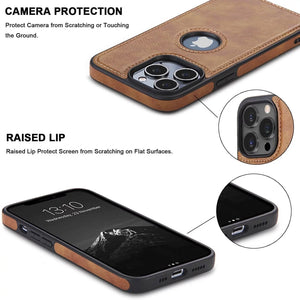 For Iphone 14 plus Leather Case, Slim Luxury PU Non-Slip Shockproof Protective Cover Phone Cases for Iphone 14 Plus