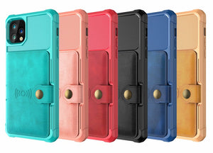 Magnetic Leather Wallet Armor Case for iPhone - Stereotech