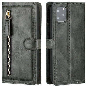 Zipper Wallet Flip Case For iPhone With Wireless Charging Support