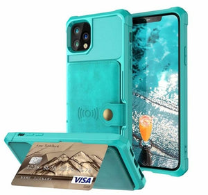 Magnetic Leather Wallet Armor Case for iPhone - Stereotech