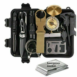 14 in 1 Outdoor Emergency Survival And Safety Gear Kit Camping - Stereotech